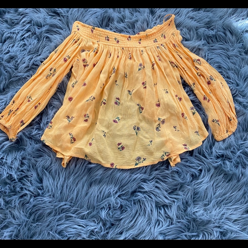 Hollister Off the Shoulder Top Orange Size XS